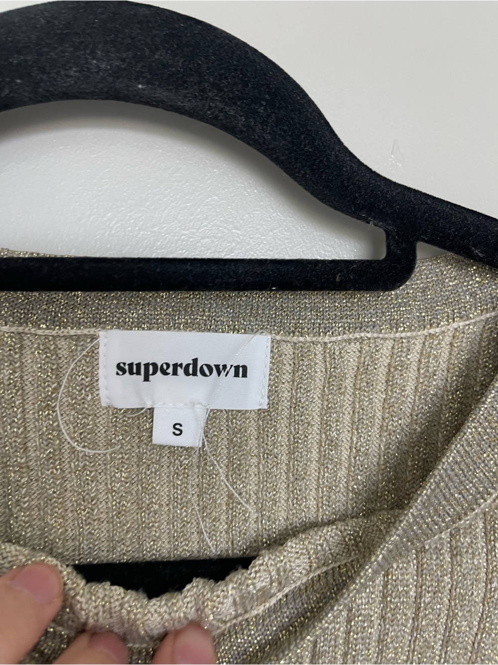 Superdown Metallic Ribbed Tank Top - Gold - Picture 4 of 5